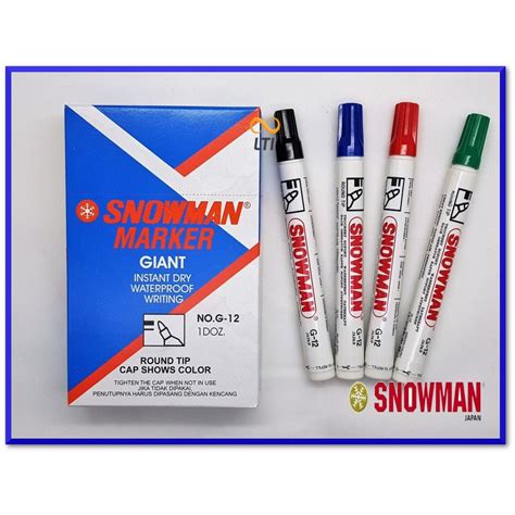 Spidol Permanent Marker SNOWMAN G-12 Spidol Permanen / Lusin BISA CAMPUR WARNA | Lazada Indonesia