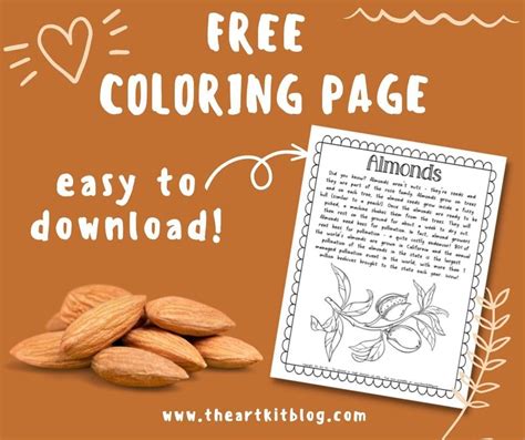 National Almond Day: FREE PRINTABLE Coloring Page with Fun Facts! Free ...