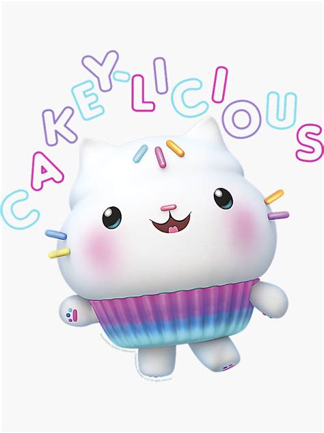 "Kids Gabbys Dollhouse Cakey Cat Cakey Licious " Sticker by raeleneleiya | Redbubble