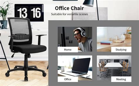 Adjustable Mid Back Mesh Office Chair with Lumbar Support - Costway