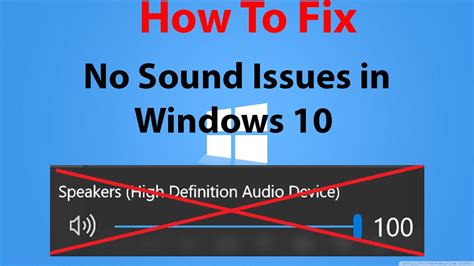 Windows 10 - How to Fix No Sound Issues - YouTube