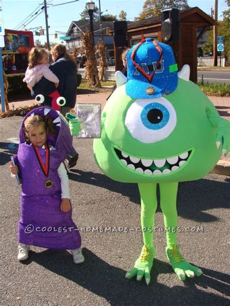 Cool Homemade Mike Wazowski Costume with Little Sister Boo | Mike wazowski costume, Diy costumes ...