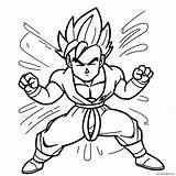Gohan Super Saiyan 2 Action Pose Coloring Page 57473 45473 sketch template