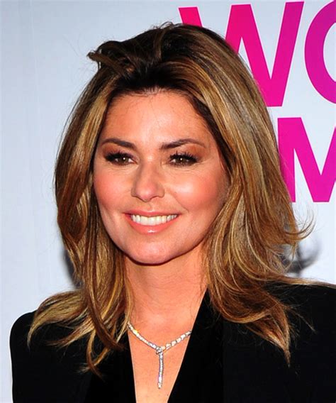 Shania Twain Medium Straight Light Brunette Hairstyle