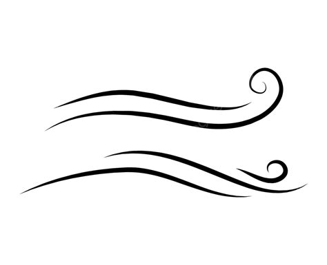 Whimsical Wind Sketch With Blowing Gusts On A White Background Vector ...