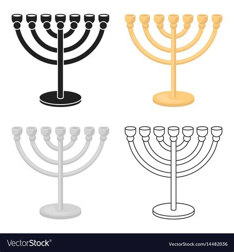 Menorah icon in cartoon style isolated on white Vector Image