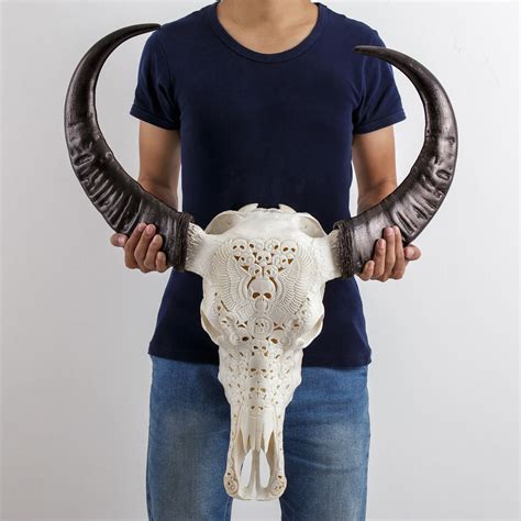 Carved Buffalo Skull // From Hell - Skull Bliss - Touch of Modern