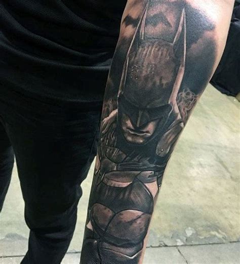 Mens Half Sleeve Batman Tattoo Design On Lower Forearm | Batman tattoo ...