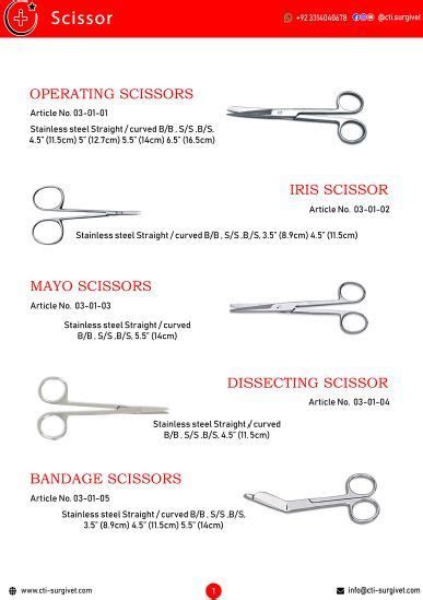 We are Manufacturer & Exporter of various types of Surgical Scissor like #operating , #iris , # ...