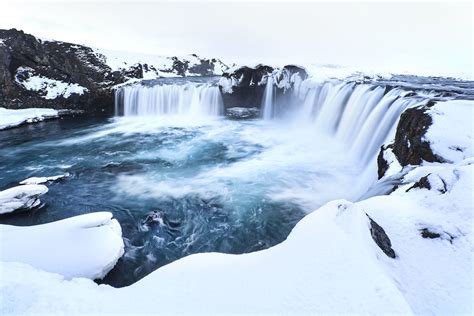 Godafoss Waterfall in Winter | Godafoss Waterfall drops over… | Flickr