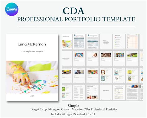 CDA Professional Portfolio Template, Canva Template, Child Development Associate, Professional ...