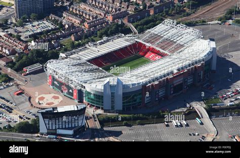 aerial view of Old Trafford Stadium, home of Manchester United, Theatre of Dreams, Man United ...