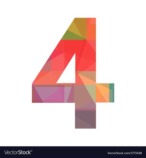 A colorful number four Royalty Free Vector Image