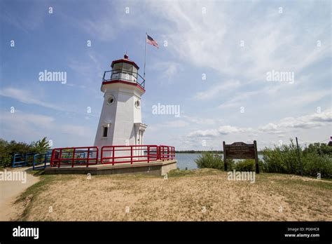 Michigan Lighthouse. Lighthouse on the Lake Huron coast on the downtown ...