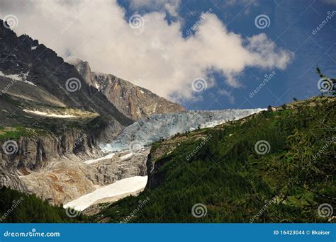 Mont Blanc Glacier stock photo. Image of alps, rocks - 16423044