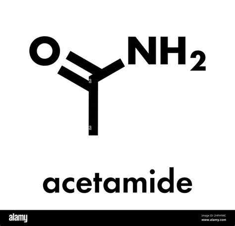 (Ethanamide Acetamide) molécula. Utilizado como plastificante y solvente industrial ...