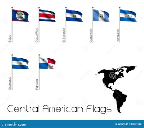 Seven Flags Of Central America Stock Illustration - Image: 22864634