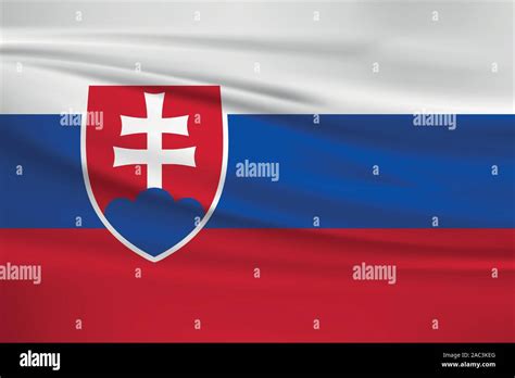 Waving Slovakia flag, official colors and ratio correct. Slovakia ...