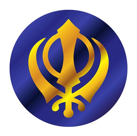 Sikh Khanda Gold and blue Round symbol