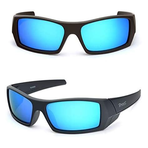 BNUS Italian made Corning natural glass lenses Blue mirrored Rectangular Sports Sunglasses ...