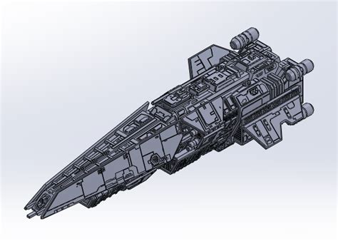 STL file Halberd Class Destroyer (1:3000) in the Halo 😇・Model to ...