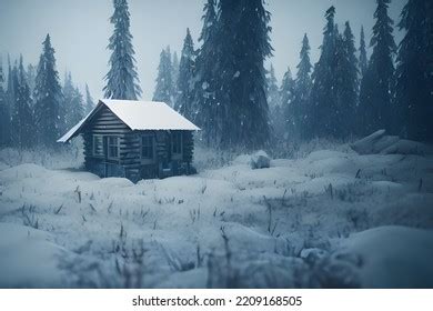 Warm Cabin Alone Winter Woods Stock Illustration 2209168505 | Shutterstock