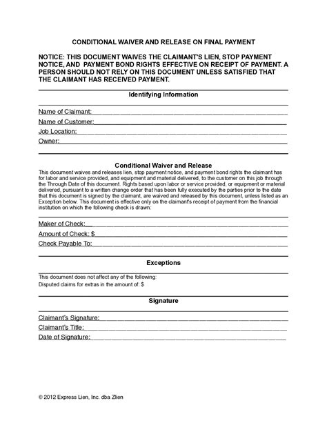 Alabama Final Conditional Lien Waiver Form | Free Template