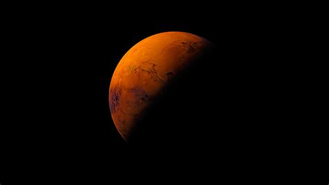 wallpaper for desktop, laptop | an62-mars-planet-apple-dark-space-orange