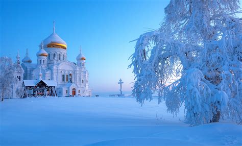 White concrete chapel, Russia, winter, snow, Ural HD wallpaper | Wallpaper Flare