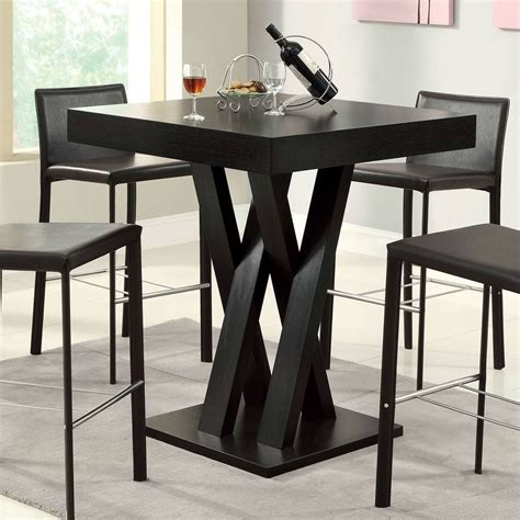 Modern 40-inch High Square Dining Table in Dark Cappuccino Finish | High dining table, Kitchen ...