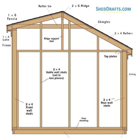 8×12 Saltbox Storage Shed Plans