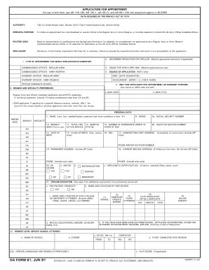 Da Form 61 - Fill Online, Printable, Fillable, Blank | pdfFiller