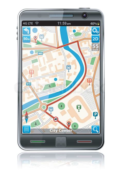 Smart Phone with GPS Navigation Application | Stock vector | Colourbox