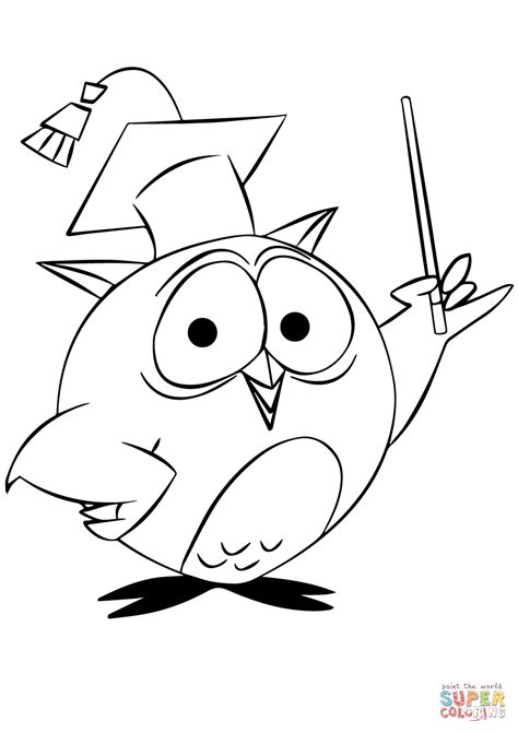 Cartoon Owl Professor coloring page | Free Printable Coloring Pages