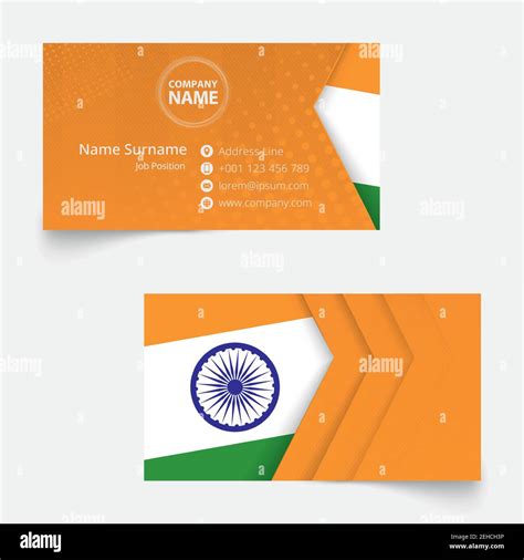 India Flag Business Card, standard size (90x50 mm) business card template with bleed under the ...