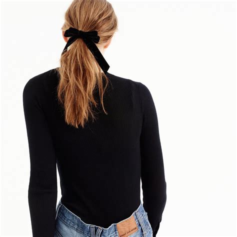 J.Crew Velvet Hair Tie in Black - Lyst