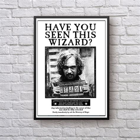 Sirius Black Wanted Wall Art Poster Sirius Black Wanted | Etsy