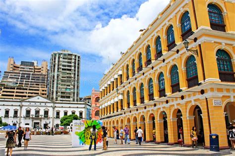 Senado Square Heritage Building, Macau, China Editorial Image - Image ...