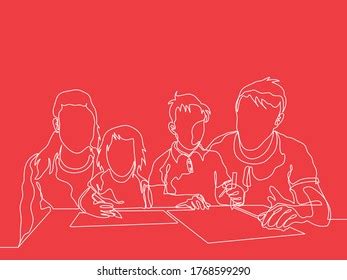 Family Silhouette One Line Vector Illustration Stock Vector (Royalty Free) 1768599290 | Shutterstock