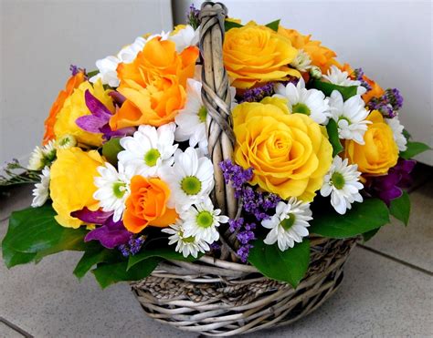 Variety of flowers arrangement in basket HD wallpaper | Wallpaper Flare