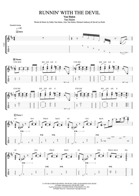 Runnin' with the Devil by Van Halen - Full Score Guitar Pro Tab | mySongBook.com