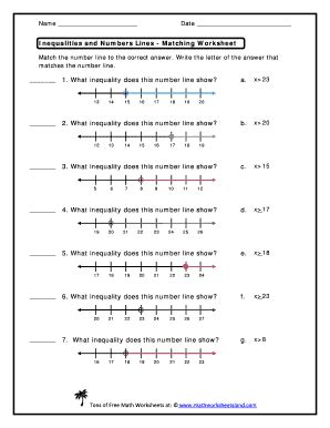 Inequalities On A Number Line Worksheet - Fill Online, Printable, Fillable, Blank | pdfFiller