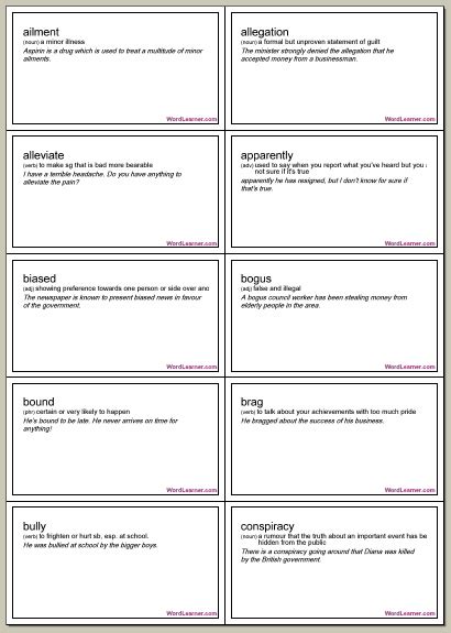 Flash Card Template Word | Template Business