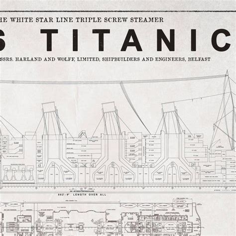 RMS Titanic Deck Plans 8x10 INSTANT DOWNLOAD - Etsy | Deck plans, Titanic, Rms titanic