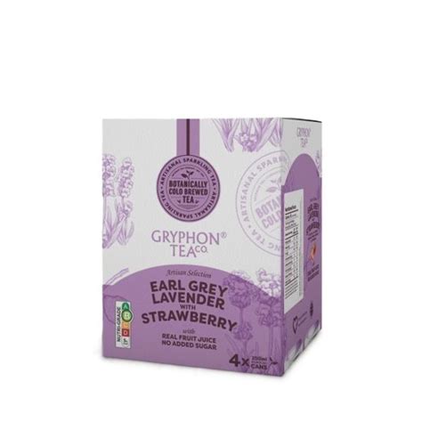 Gryphon Tea Earl Grey Lavender with Strawberry Cold Brew Sparkling Tea Cans (4 x 250ml) | Shopee ...