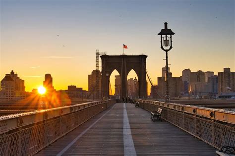 Experiencing a Beautiful Brooklyn Bridge Sunset in New York City