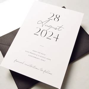 Modern Save the Date Wedding Cards, Classic Wedding Postcards, Personalised Modern Save the ...