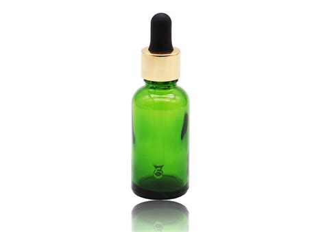 Skin Care Green Color Essential Oil Dropper Bottles With Aluminum Dropper