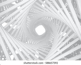 White Curve Spiral Architecture Structureabstract Design Stock ...