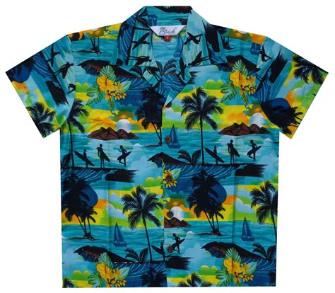 Hawaiian Shirts Boys Allover Print Beach Aloha Party Camp Short Sleeve Holiday | Beachwear Central